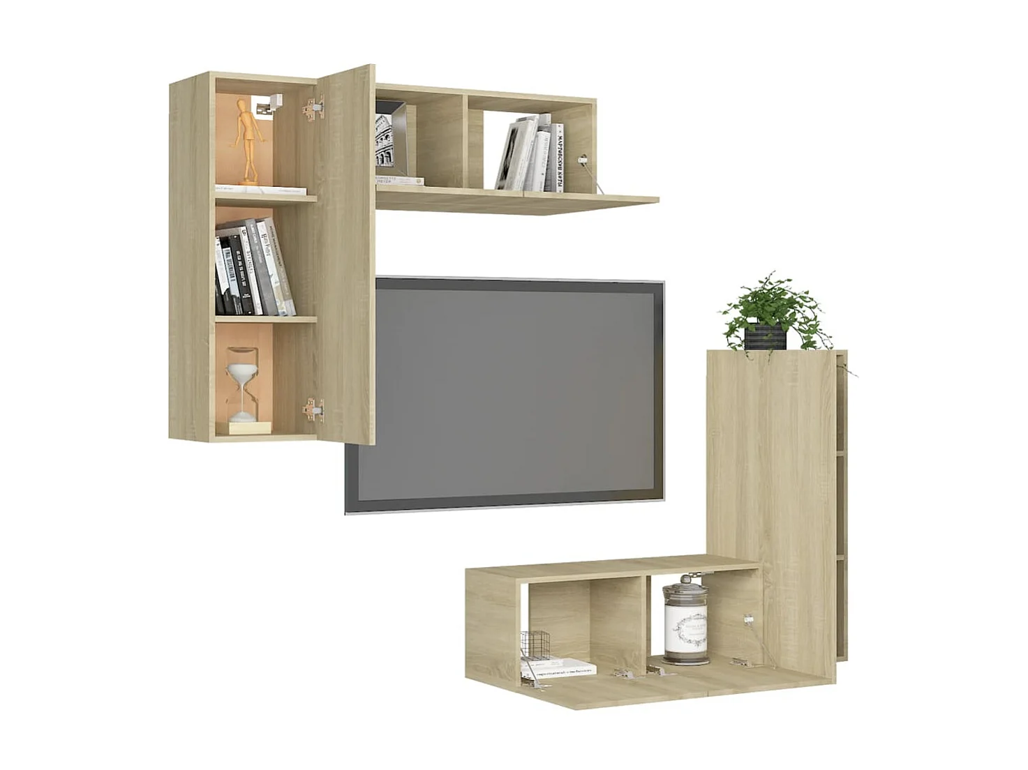 Ensemble de meubles TV 4 pcs Chêne sonoma Bois d'ingénierie BE26522