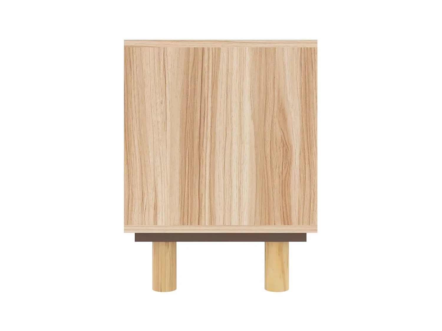 Meuble TV Marron 80x30x40cm Bois de pin massif et rotin naturel BE82060