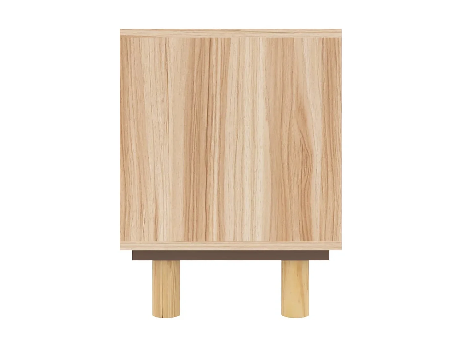 Meuble TV Marron 80x30x40cm Bois de pin massif et rotin naturel BE82060