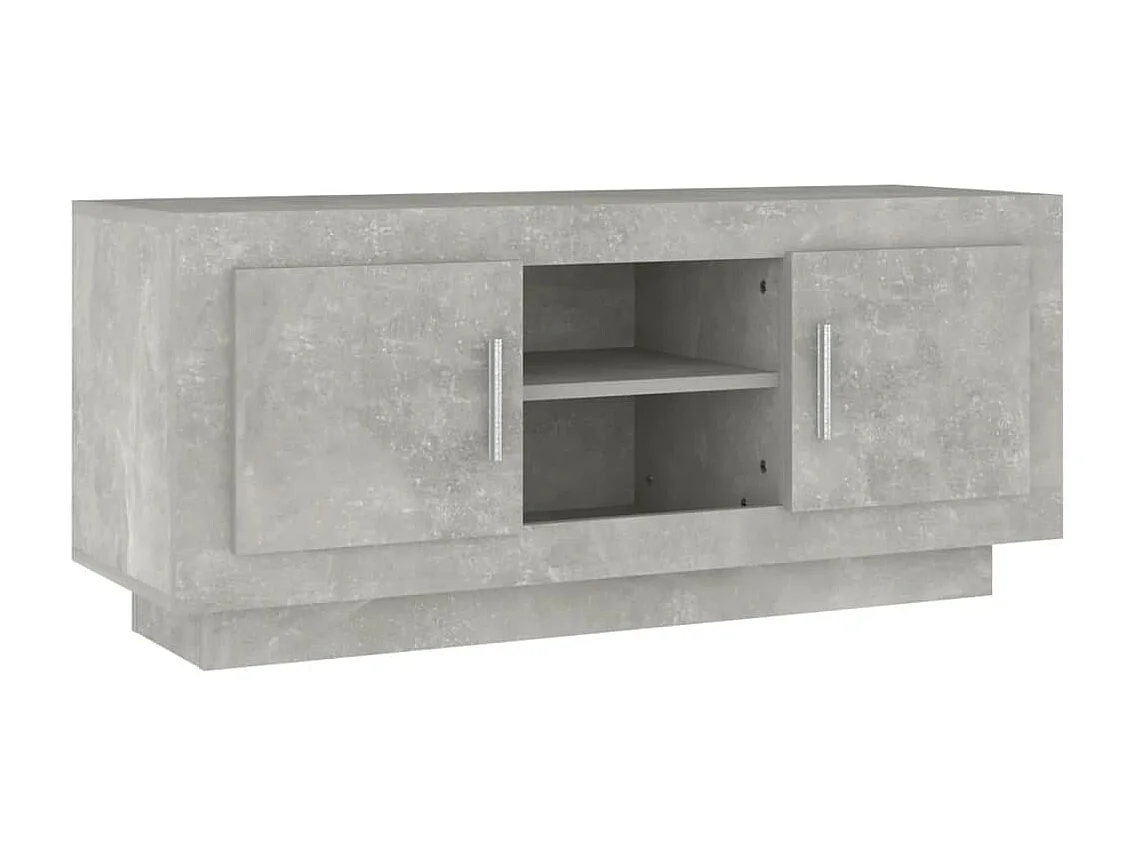 Meuble TV Gris béton 102x35x45 cm bois d'ingénierie BE31882