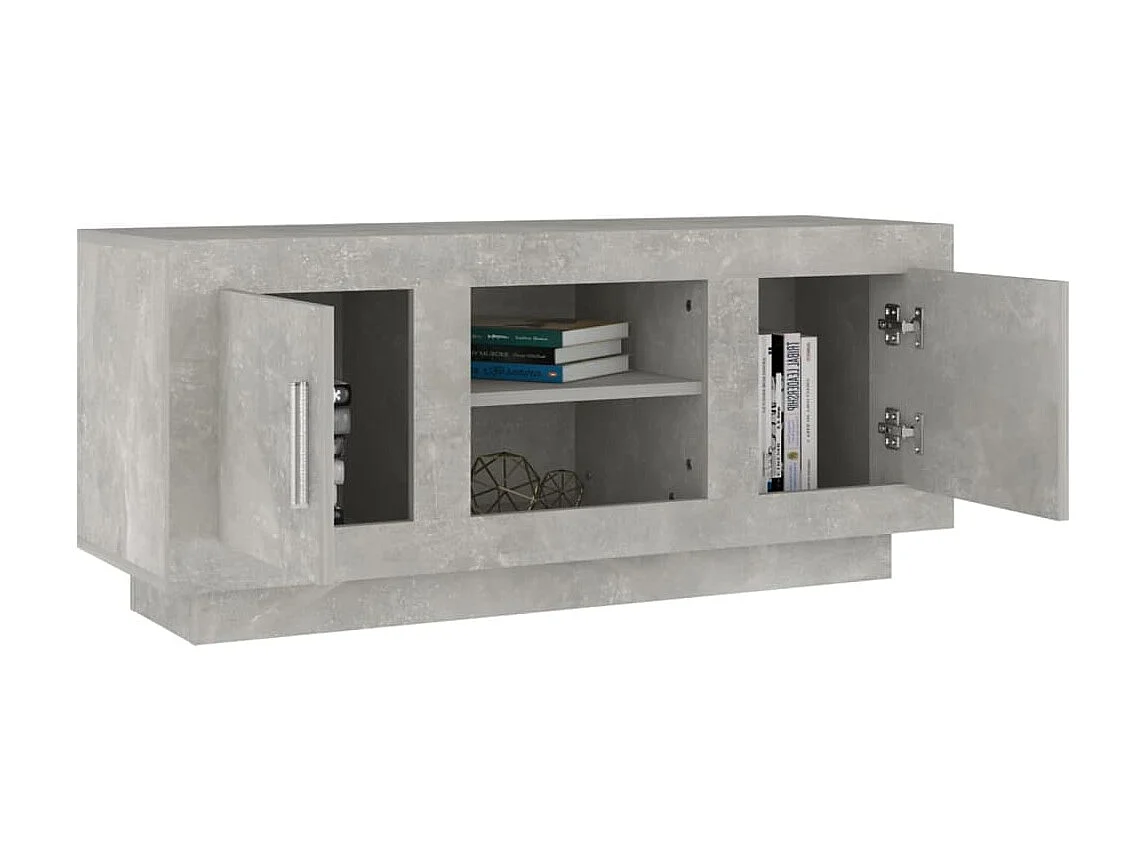 Meuble TV Gris béton 102x35x45 cm bois d'ingénierie BE31882