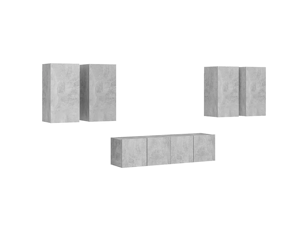 Meubles TV 6 pcs BEis béton Aggloméré BE72937