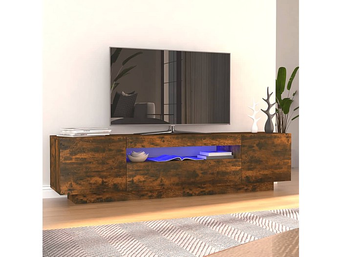 Meubles TV vidaXL Meuble TV avec lumières LED sonoma gris 120x35x40 cm