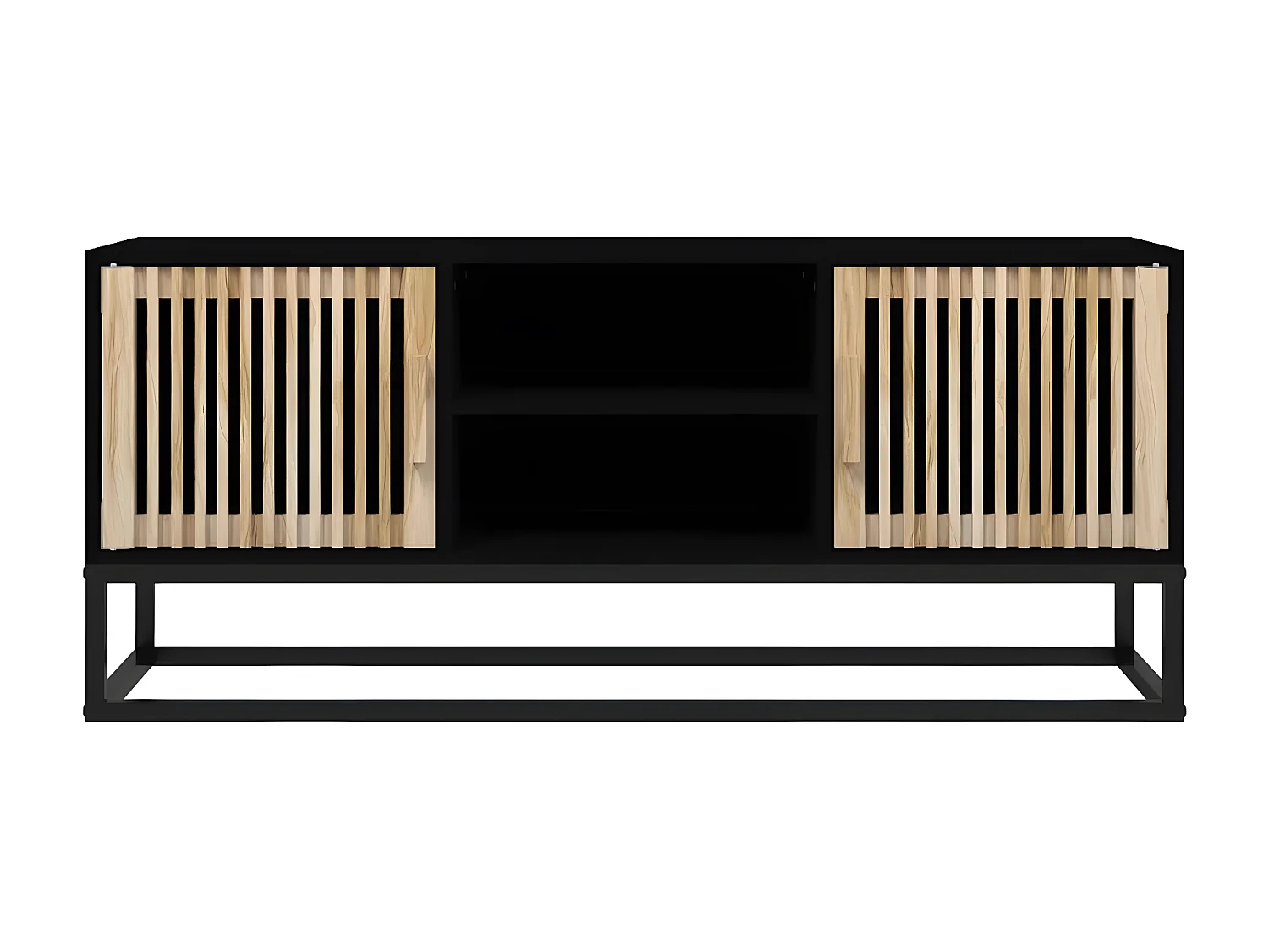 TV-Schrank,TV-Möbel Schwarz 105x30x45 cm Holzwerkstoff und Eisen -gkd393723