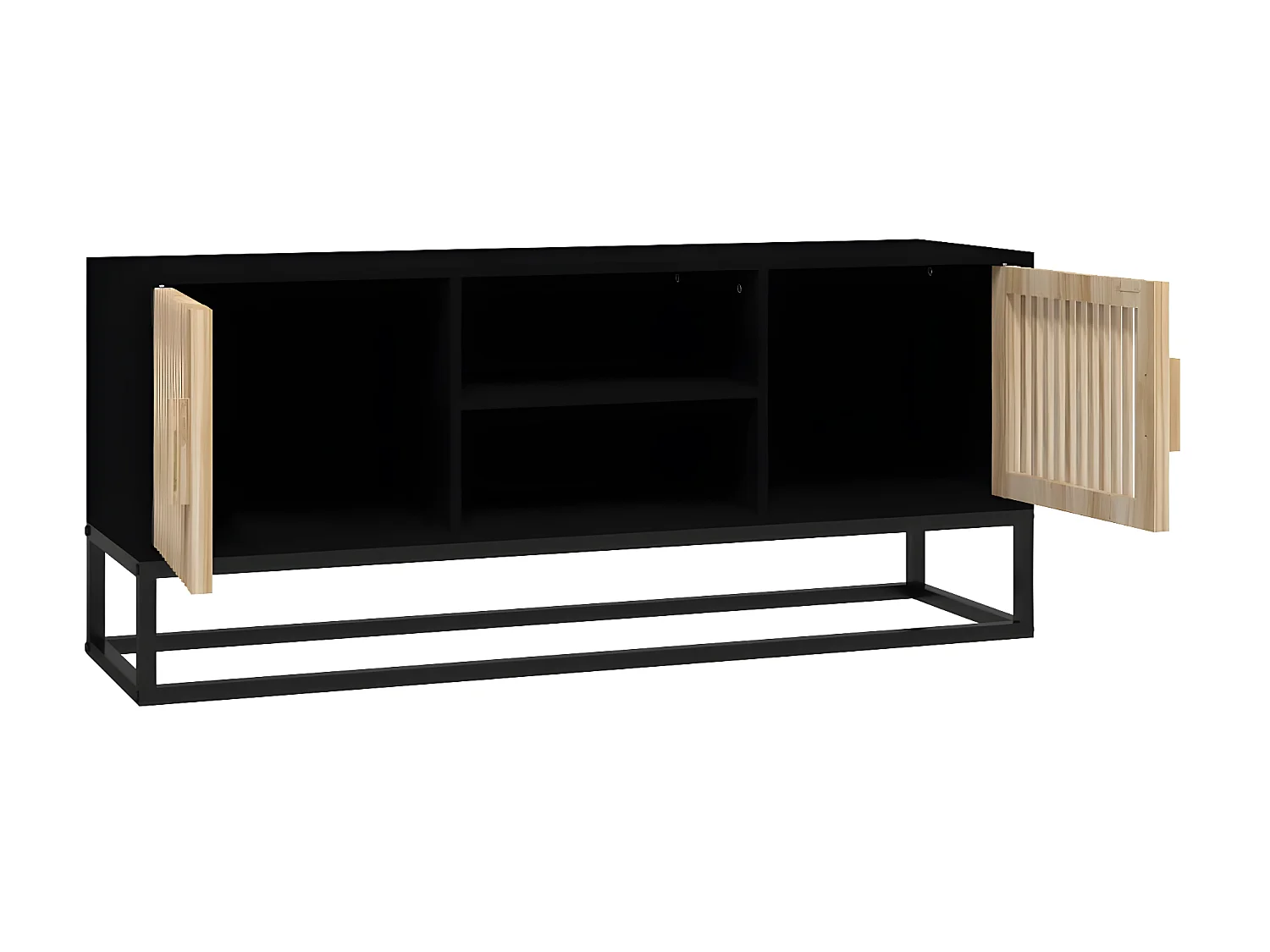 TV-Schrank,TV-Möbel Schwarz 105x30x45 cm Holzwerkstoff und Eisen -gkd393723