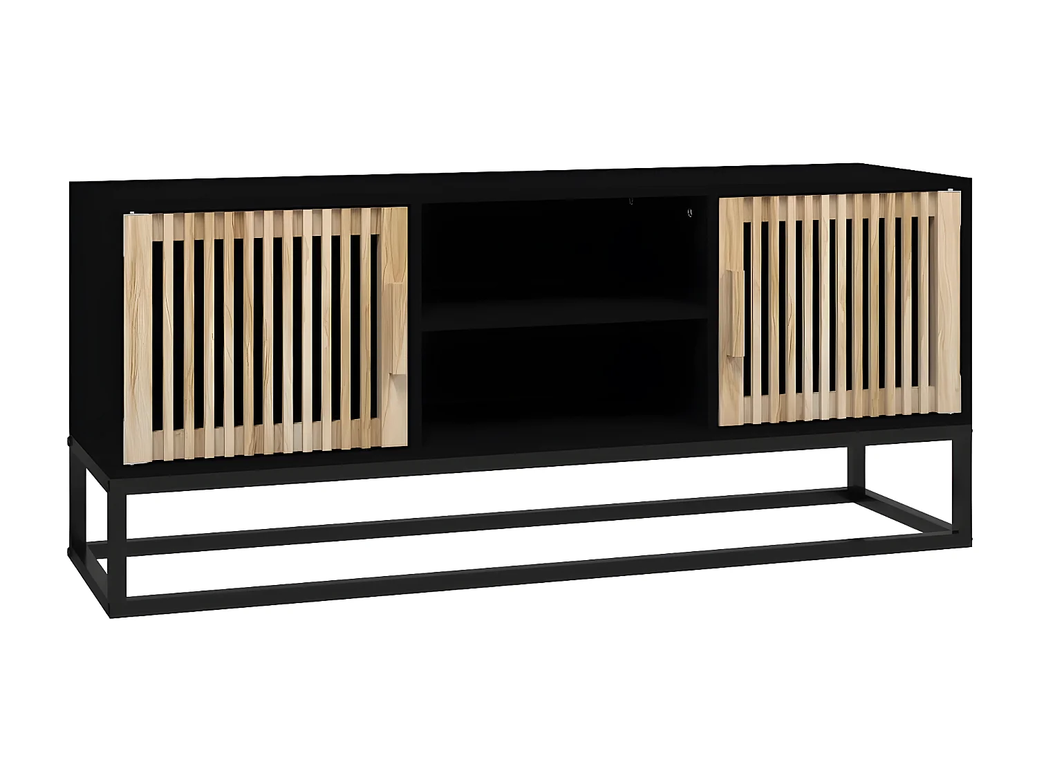 TV-Schrank,TV-Möbel Schwarz 105x30x45 cm Holzwerkstoff und Eisen -gkd393723