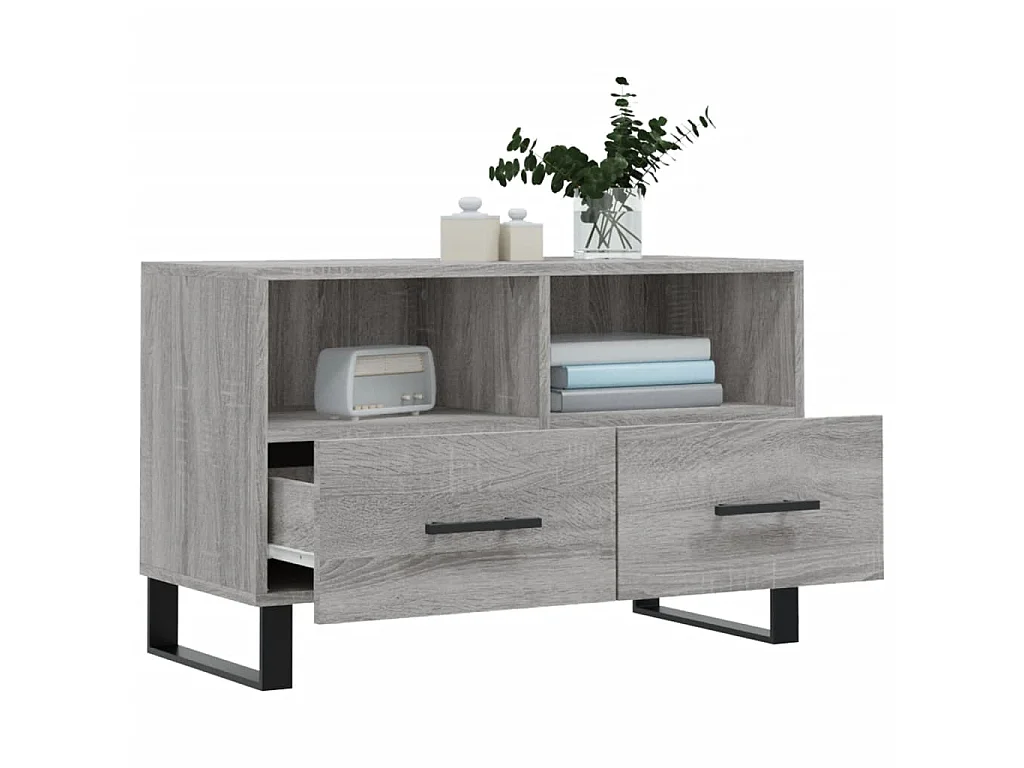 Mueble de TV madera de ingeniería gris Sonoma 80x36x50 cm ES71204
