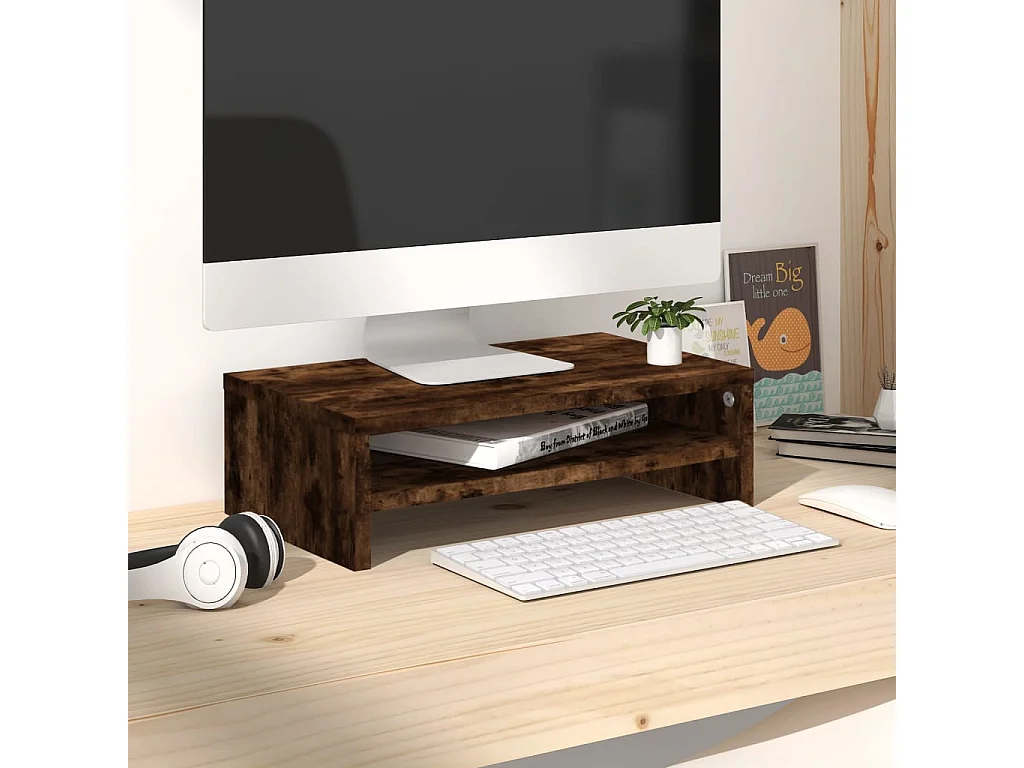 Meuble TV de moniteur Chêne fumé 42x24x13 cm Bois d'ingénierie OLA9880