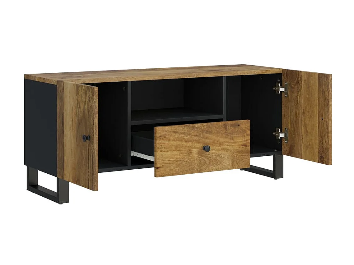 TV-Schrank,TV-Möbel 105x33,5x46 cm Massivholz Mango & Holzwerkstoff -gkd374422