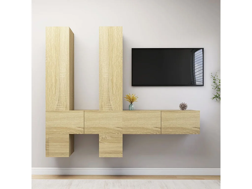 Ensemble de meubles TV 6 pcs Chêne sonoma Bois d'ingénierie BE44631