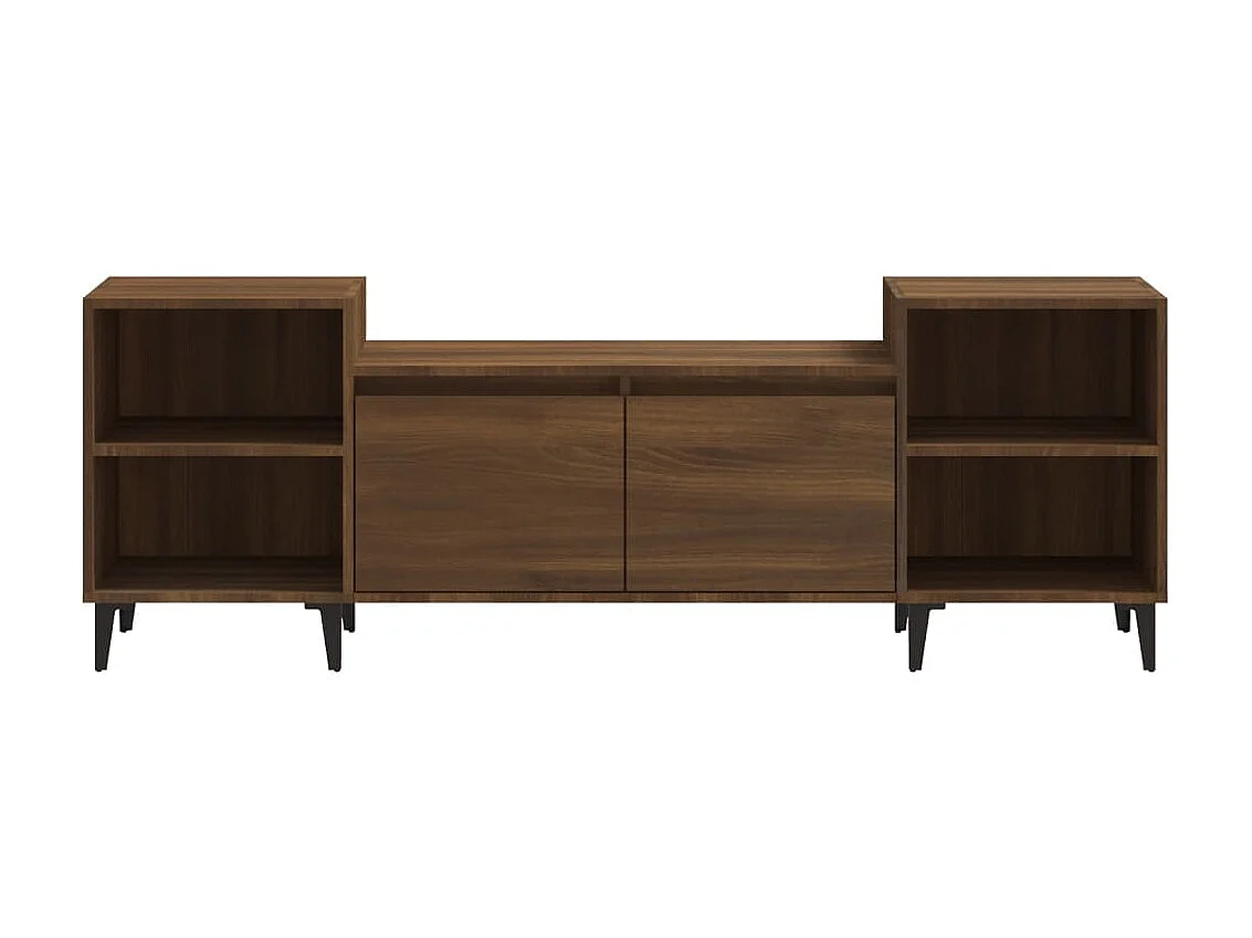 Mueble para TV madera contrachapada marrón roble 160x35x55 cm ES91167