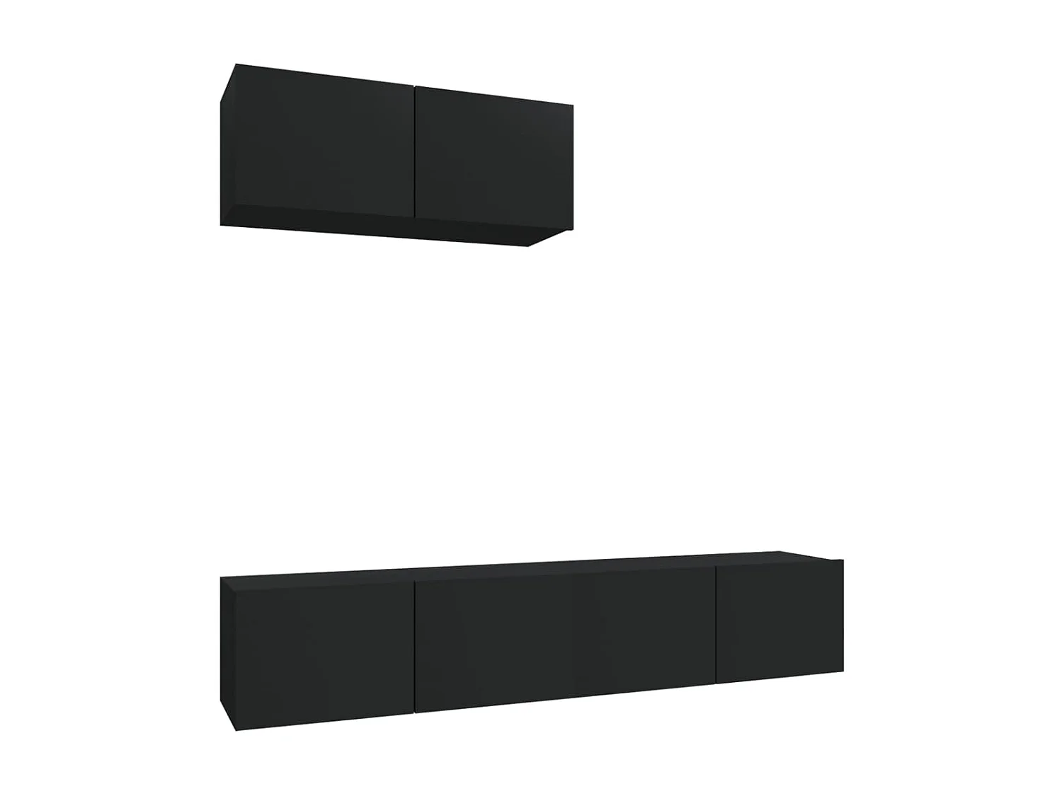Meubles TV 3 pcs Noir Bois d'ingénierie BE83432