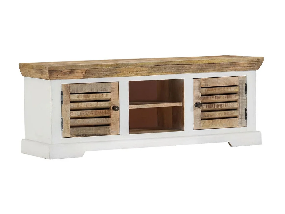 Meuble TV 110x30x40 cm Bois massif de manguier BE28020