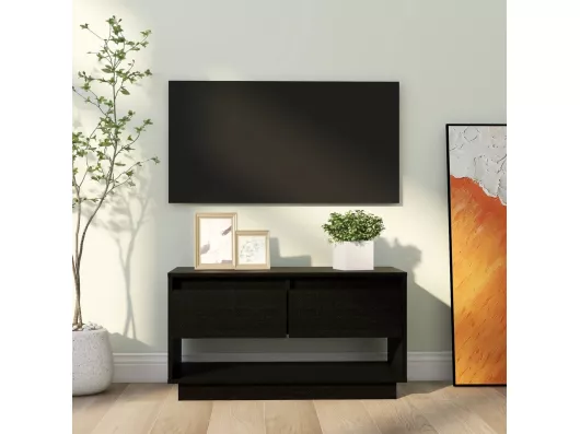 Kauf Unique TV-Schrank,TV-Möbel Schwarz 74x34x40 cm Massivholz Kiefer -gkd336294