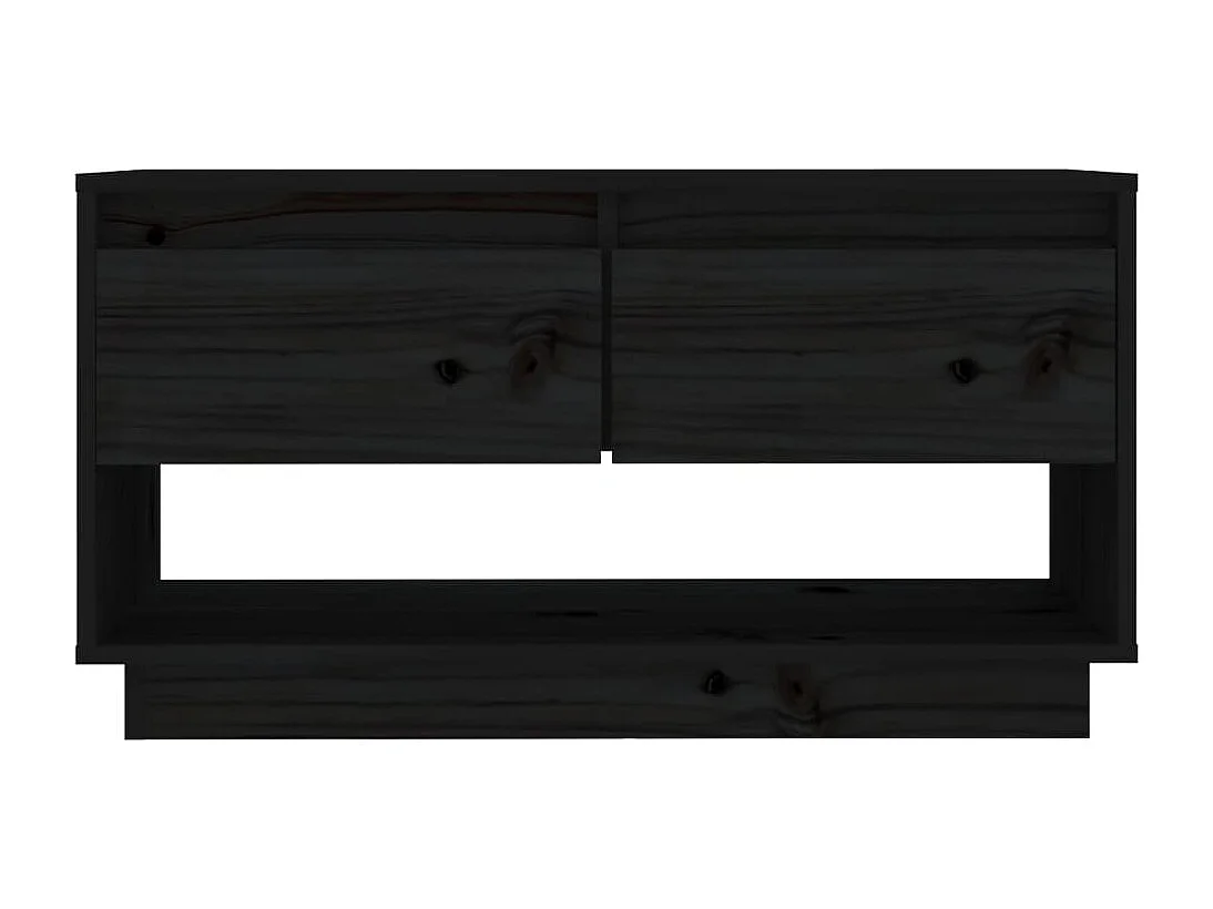 Meuble TV Noir 74x34x40 cm Bois de pin massif BE93239