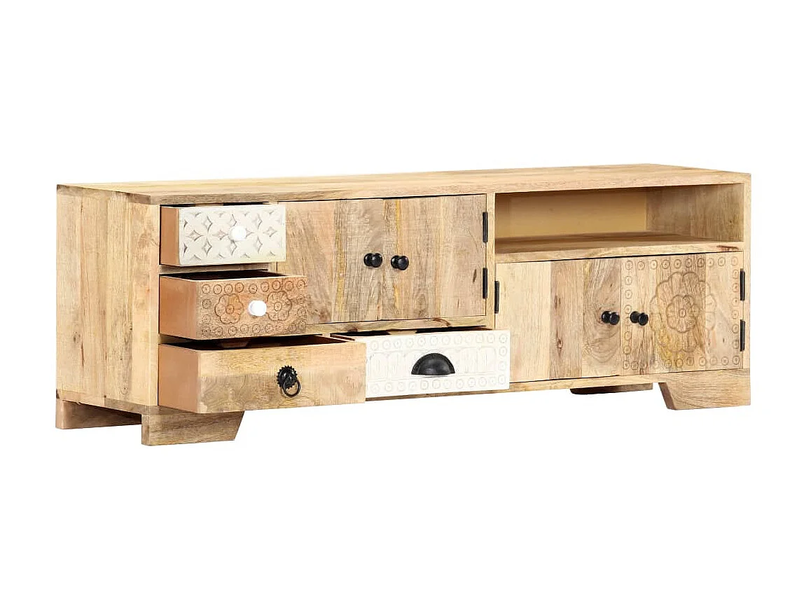 Mobile Porta TV | Armadietto TV 120x30x40 cm in Legno Massello di Mango