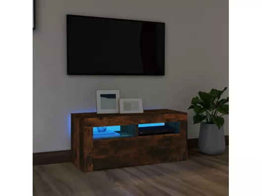 Kauf Unique TV-Schrank,TV-Möbel mit LED-Leuchten Räuchereiche 90x35x40 cm -gkd909495