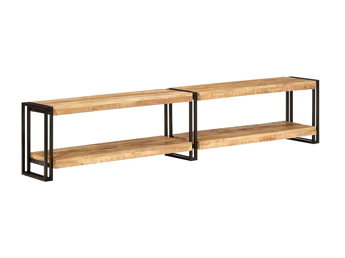 Meuble TV 200x30x40 cm bois massif de manguier BE92424