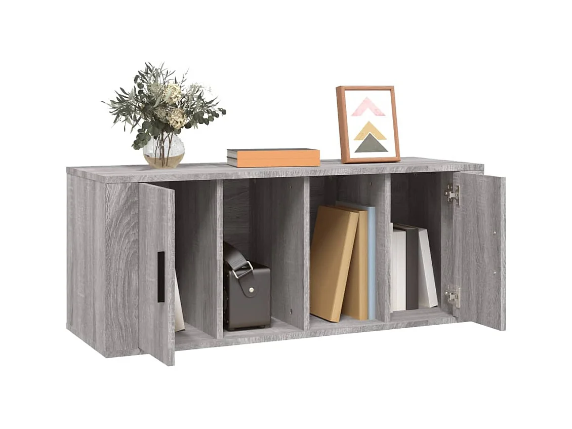 TV-Schrank,TV-Möbel Grau Sonoma 100x35x40 cm Holzwerkstoff -gkd747057