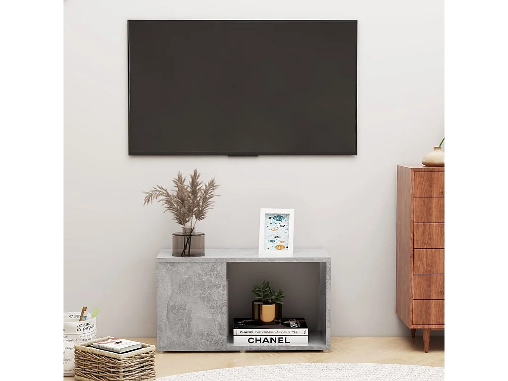TV-Schrank,TV-Möbel Betongrau 60x24x32 cm Holzwerkstoff -gkd148705