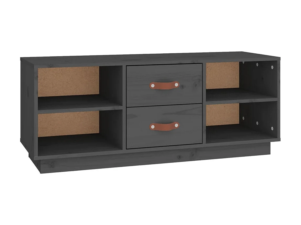 Meuble TV Gris 100x34x40 cm Bois de pin massif BE94549