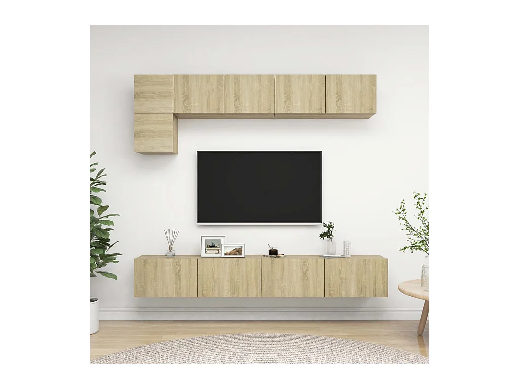 Ensemble de meuble TV 5 pcs Chêne sonoma Bois d'ingénierie BE27261