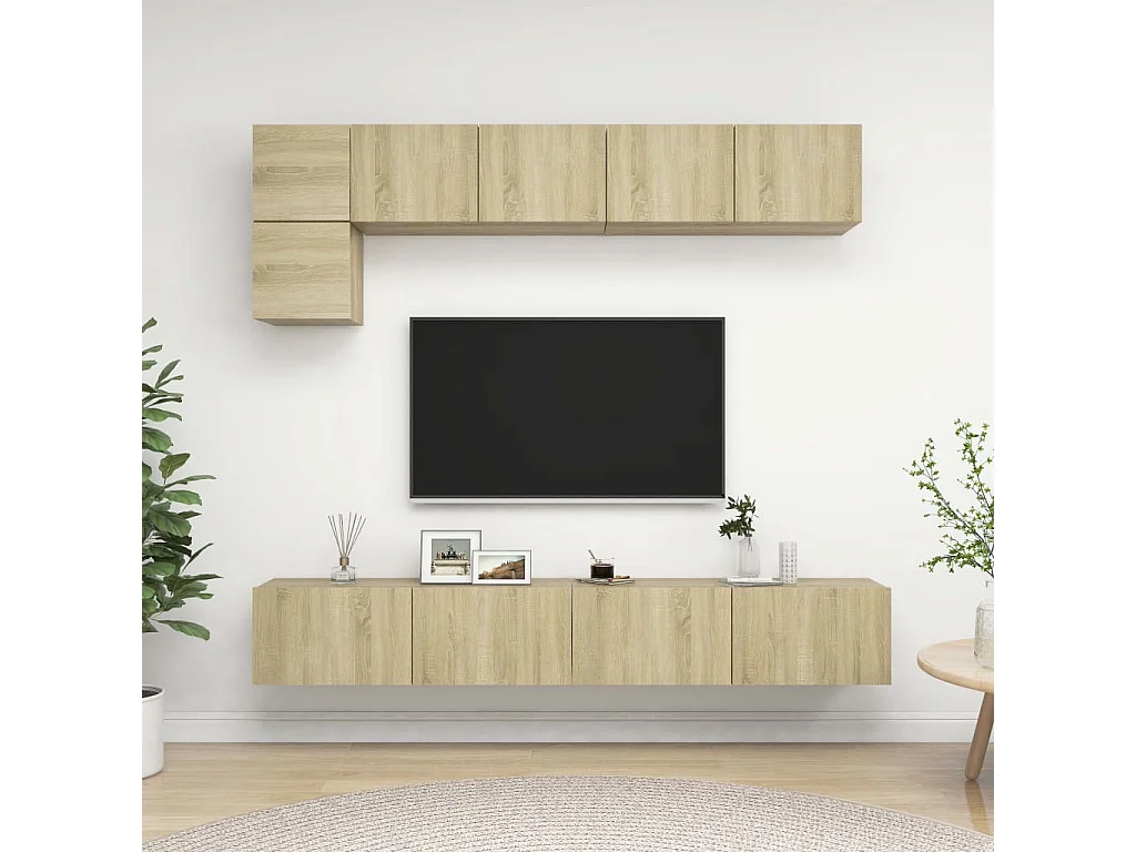 Ensemble de meuble TV 5 pcs Chêne sonoma Bois d'ingénierie BE27261