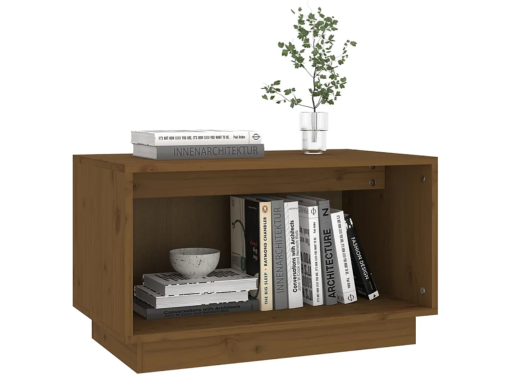Meuble TV Marron miel 60x35x35 cm Bois de pin massif BE20522