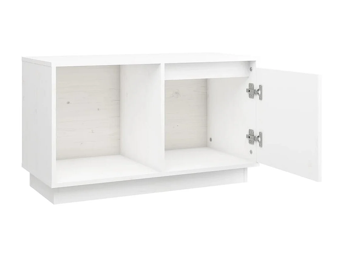 Móvel de TV 74x35x44 cm madeira de pinho maciça branco PT726302