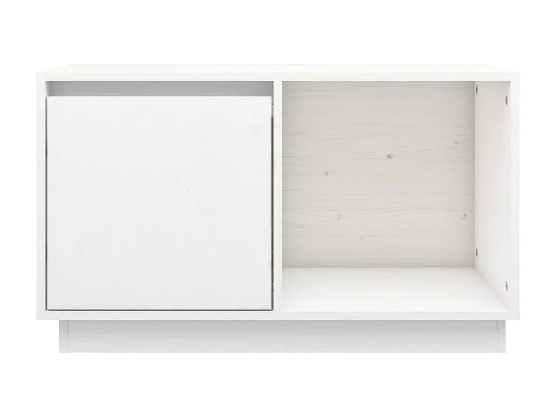 Meuble TV Blanc 74x35x44 cm Bois de pin massif BE47307