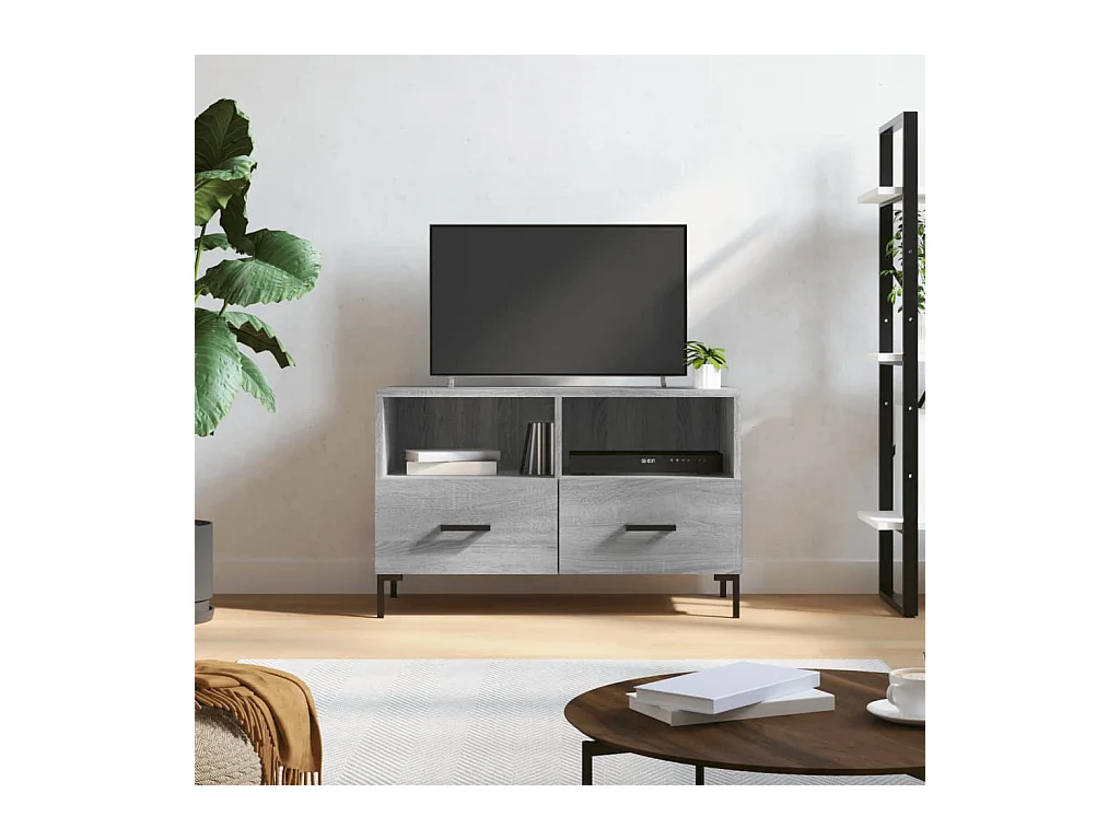 Meuble TV Sonoma BEis 80x36x50 cm Bois d'ingénierie BE13521