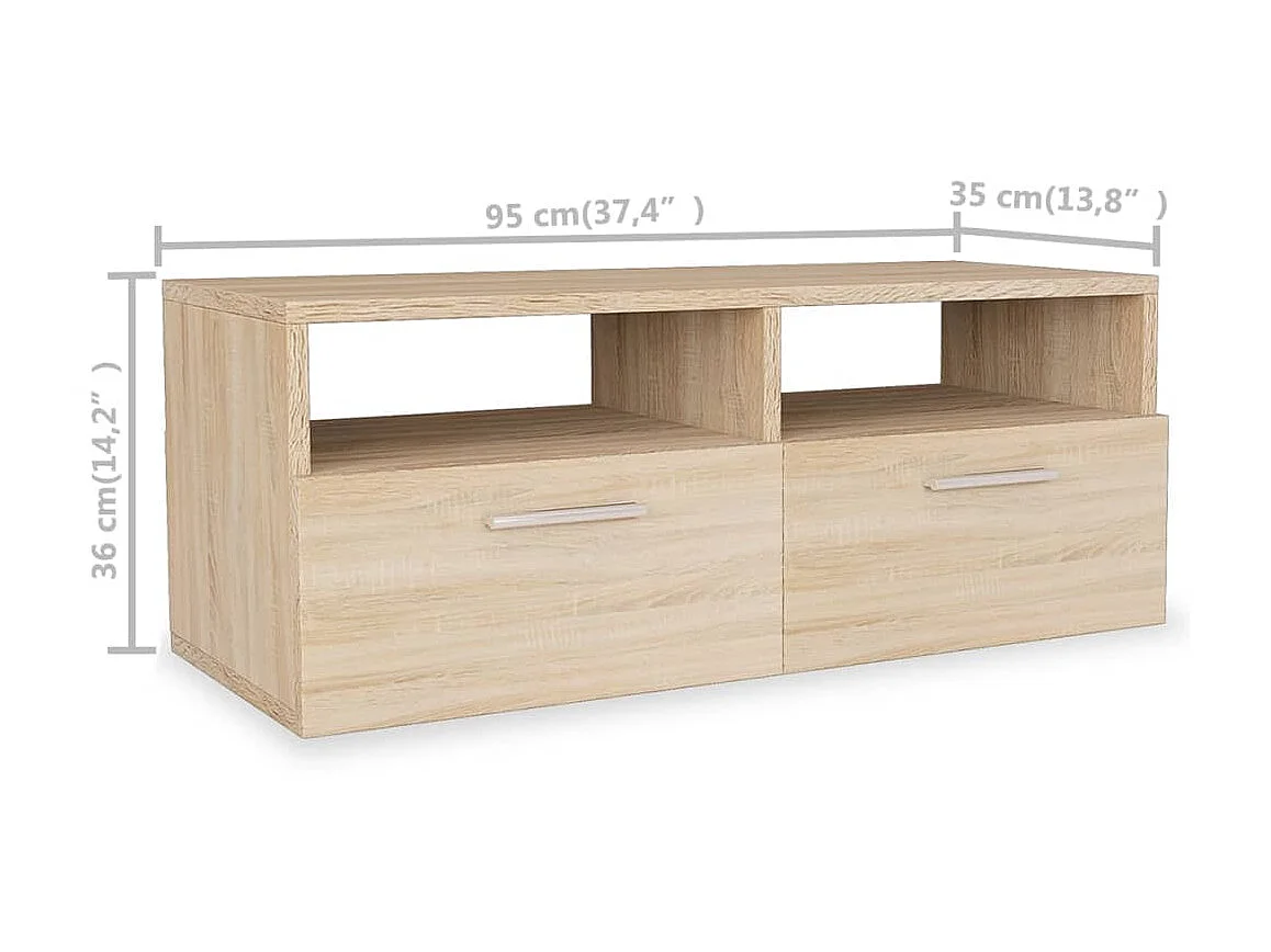 Mueble de TV madera de ingeniería roble 95x35x36 cm ES18582