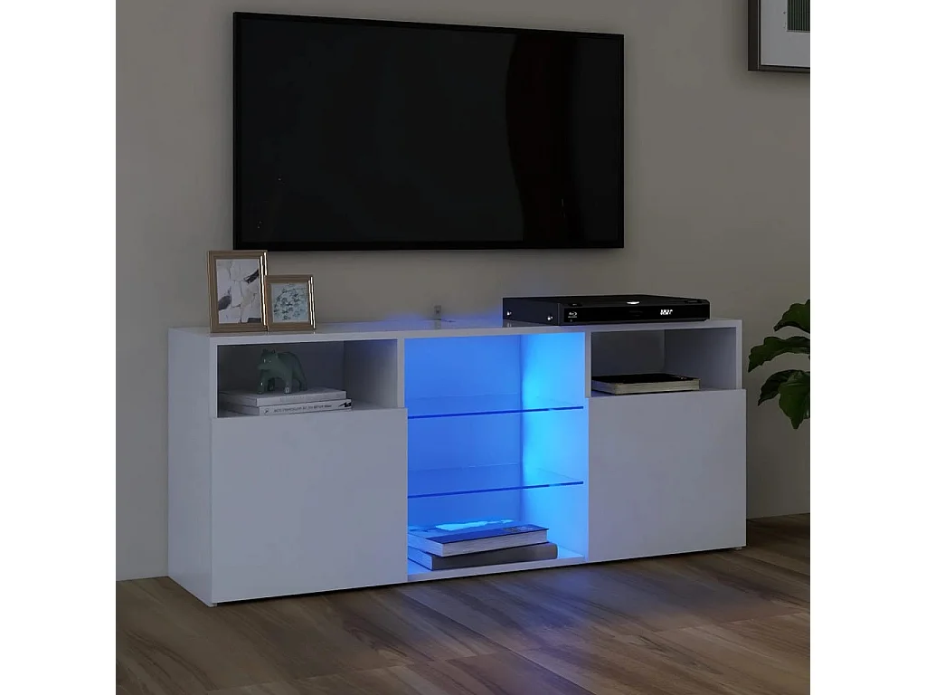 Mueble para TV con luces LED blanco 120x30x50 cm ES35743