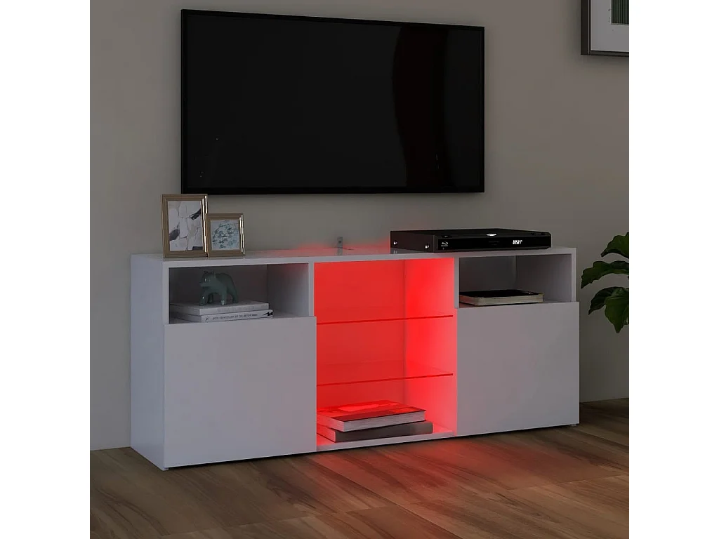 Meuble TV avec lumières LED blanc 120x30x50 cm BE98149