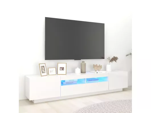 Kauf Unique TV-Schrank,TV-Möbel mit LED-Leuchten Hochglanz-Weiß 200x35x40 cm -gkd812833