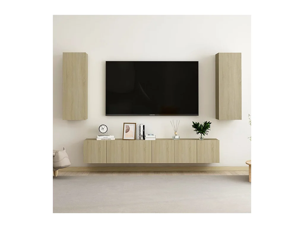 Ensemble de meubles TV 5 pcs Chêne sonoma Bois d'ingénierie BE27353