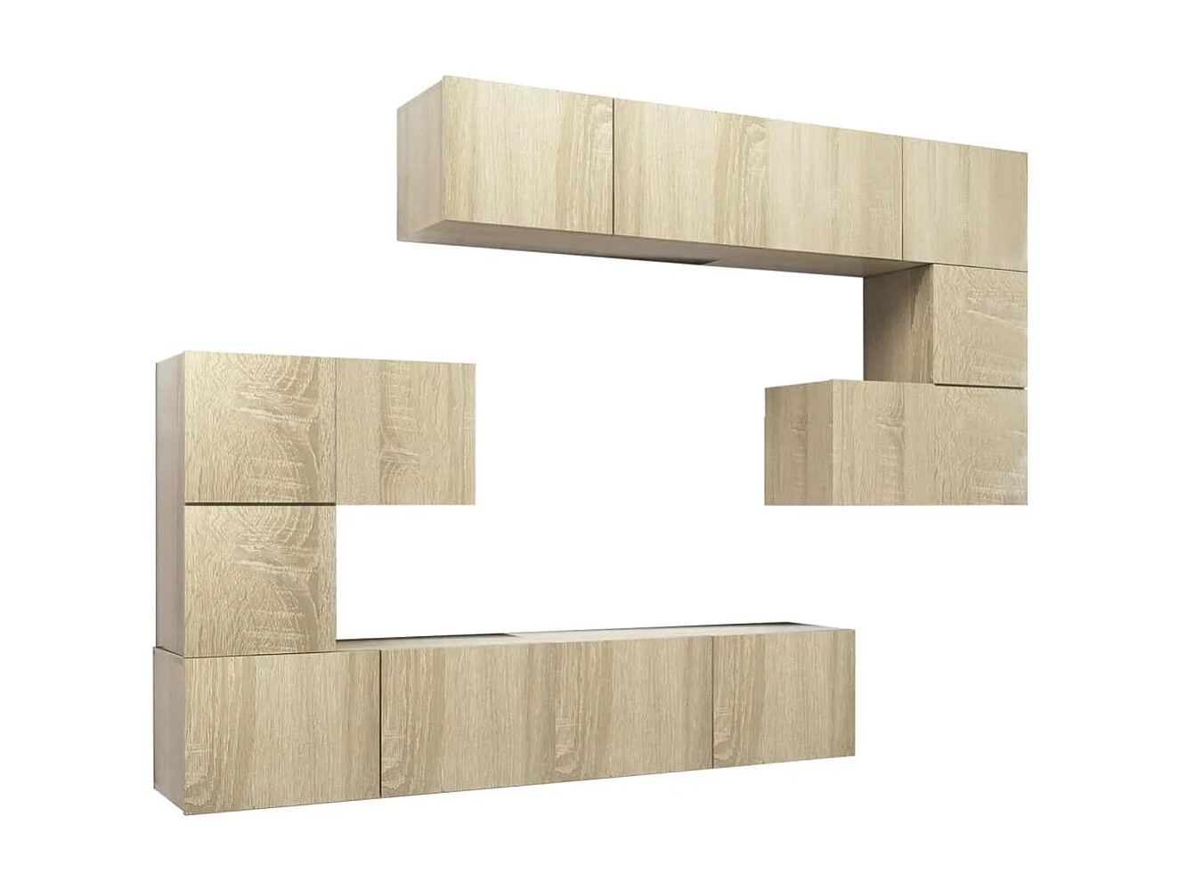 8-tlg. TV-Schrank-Set,TV-Möbel Sonoma-Eiche Holzwerkstoff -gkd887458