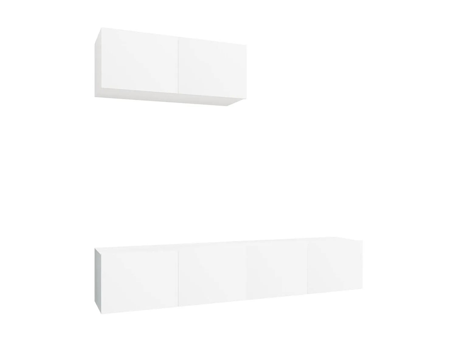 Set de muebles de TV 3 piezas madera contrachapada blanco ES18772