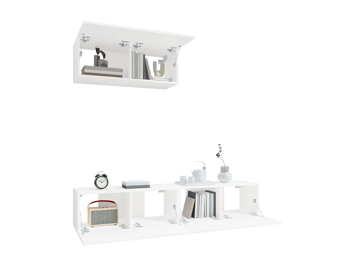 Meubles TV 3 pcs Blanc Bois d'ingénierie BE66724