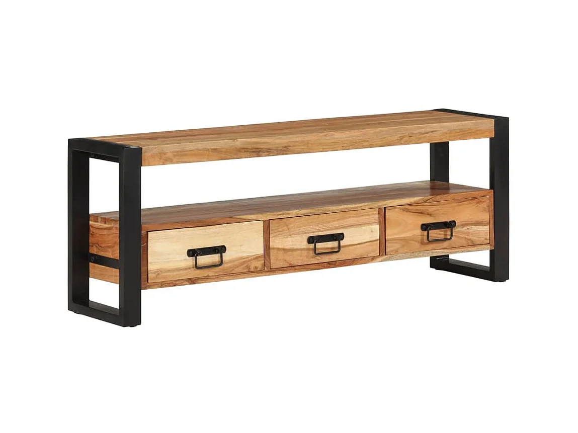 Meuble TV 120x30x45 cm bois d'acacia massif BE44900