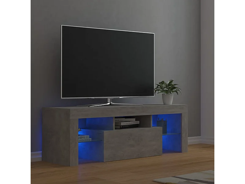 TV-Schrank,TV-Möbel mit LED-Beleuchtung Betongrau 120x35x40 cm -gkd439780
