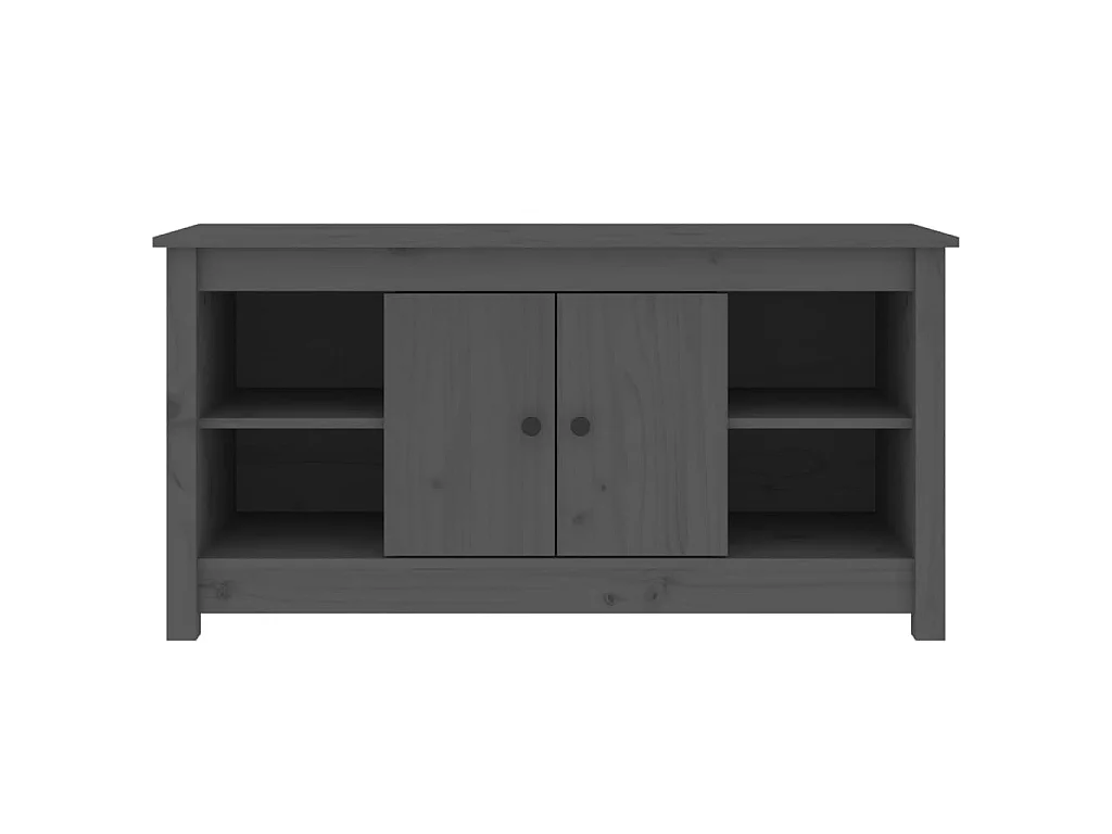 Meuble TV Gris 103x36,5x52 cm Bois de pin massif BE89187