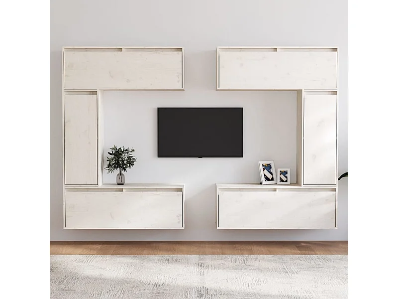 Tv-meubelen 6 st massief grenenhout wit NL826326