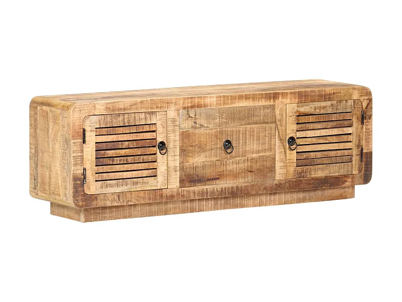Meuble TV 120x30x40 cm Bois de manguier brut BE61749