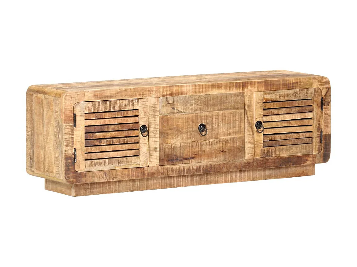 Meuble TV 120x30x40 cm Bois de manguier brut BE61749