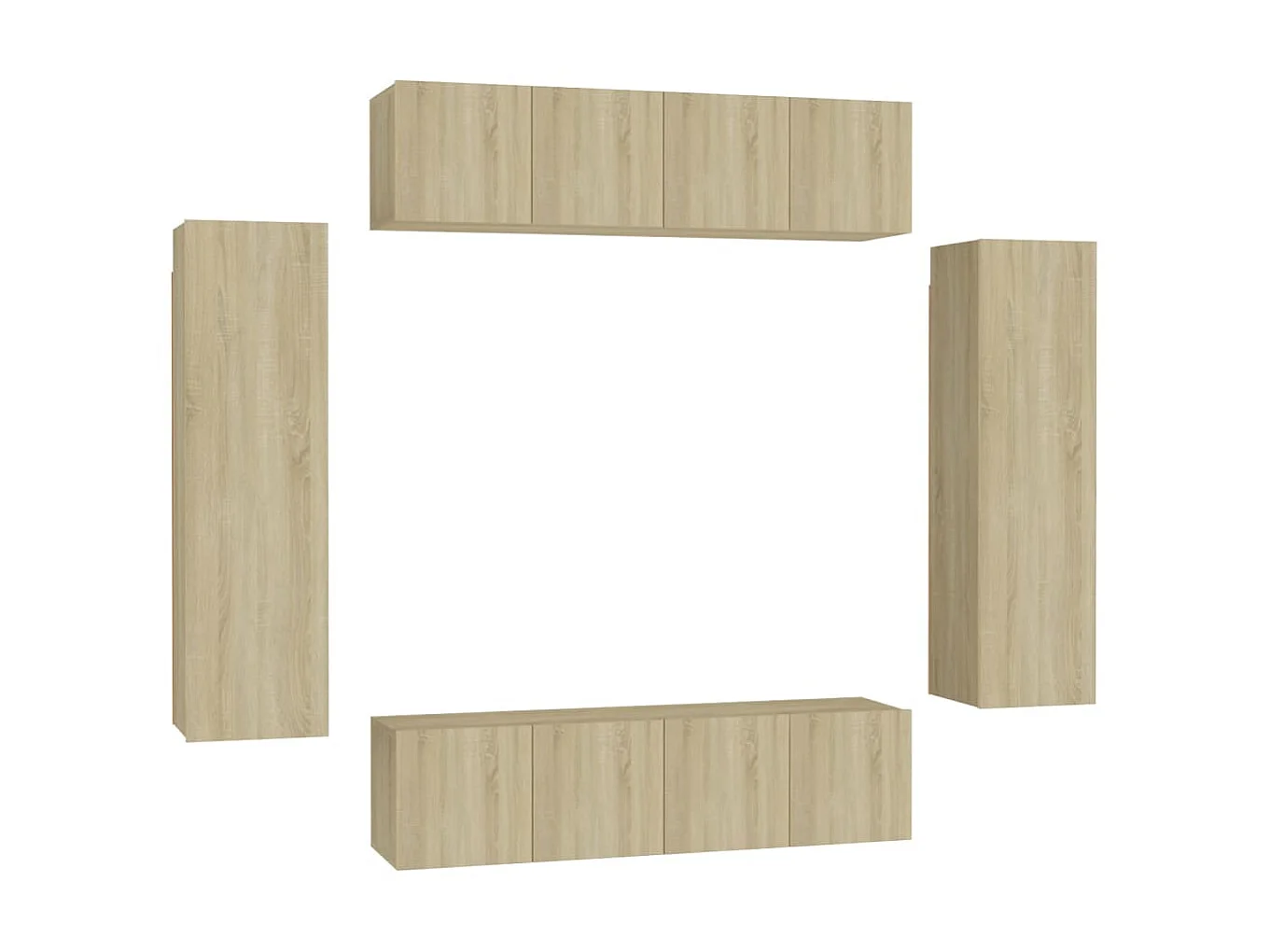 Ensemble de meubles TV 6 pcs Chêne sonoma Bois d'ingénierie BE32316
