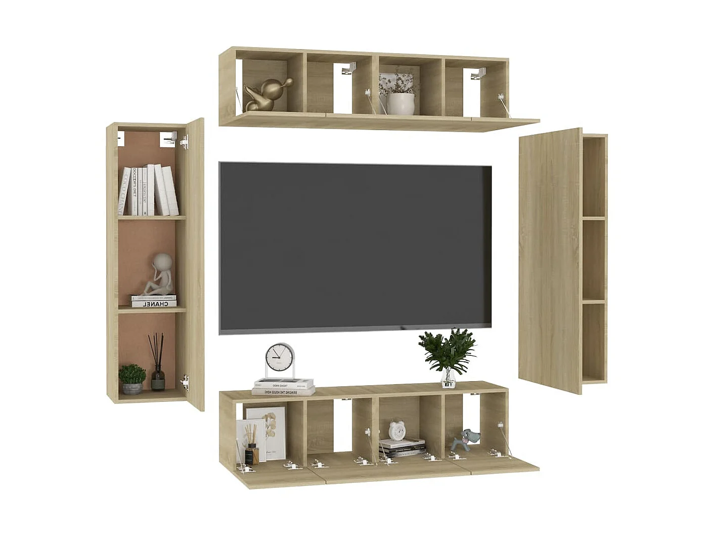 Ensemble de meubles TV 6 pcs Chêne sonoma Bois d'ingénierie BE32316