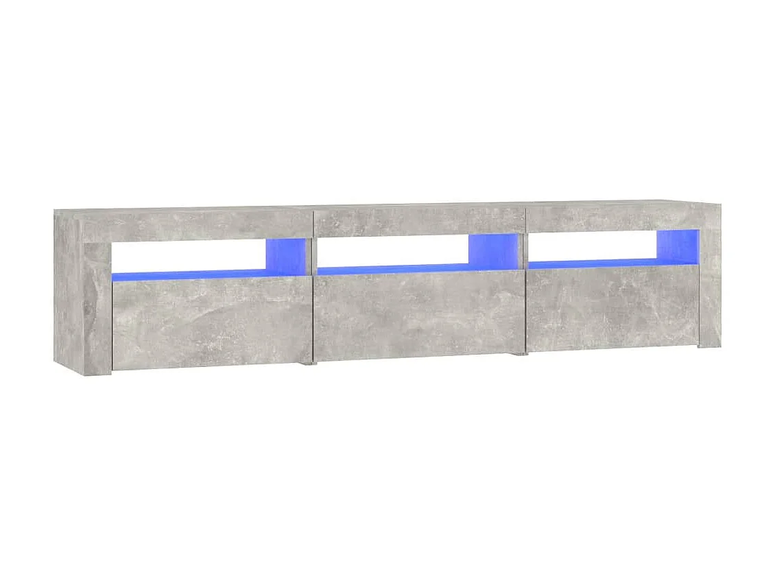 Meuble TV avec lumières LED BEis béton 180x35x40 cm BE17942