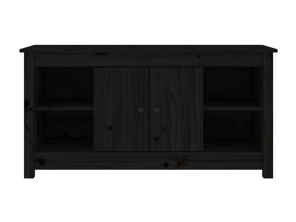 Meuble TV Noir 103x36,5x52 cm Bois de pin massif BE26393