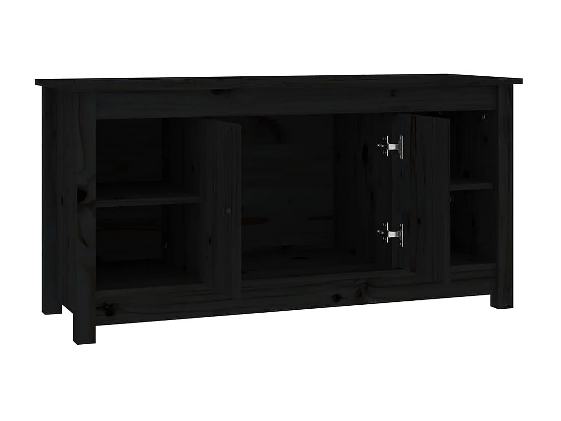 Meuble TV Noir 103x36,5x52 cm Bois de pin massif BE26393